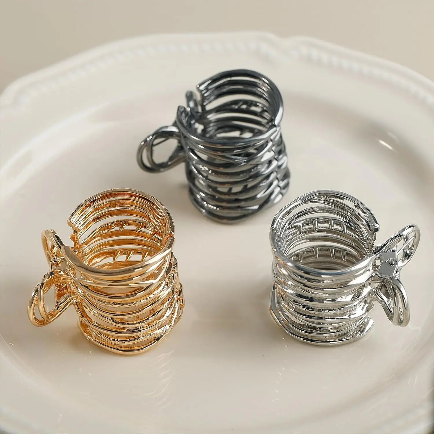 Geometric Hollow Metal Hair Claw Clip
