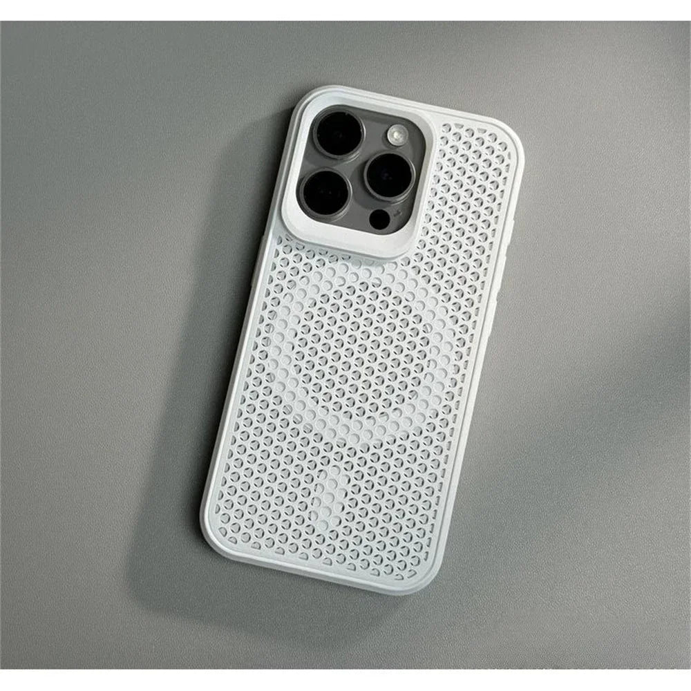Luxury Matte Heat Dissipation Hole Magsafe Case for iPhone 12 to iPhone 16 Pro Max – Magnetic Wireless Charging PC Hard Cover