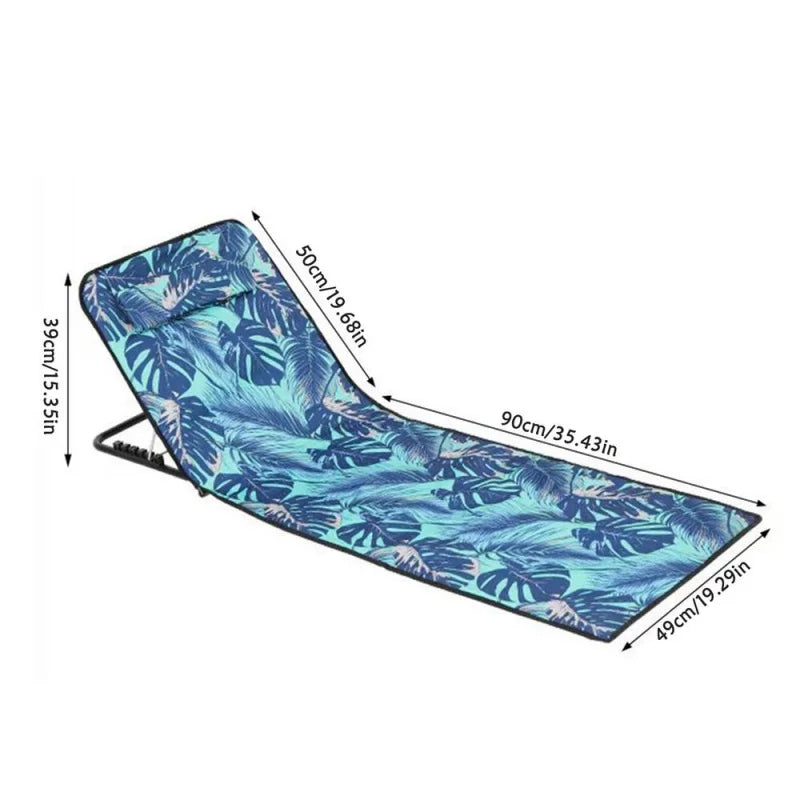 Lightweight Folding Beach Mat with Adjustable Backrest – Portable Lounge Chair for Camping & Pool