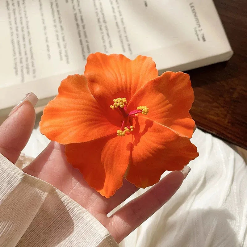 Hawaiian Flower Hair Clip – Plumeria/Hibiscus Summer Hair Accessory