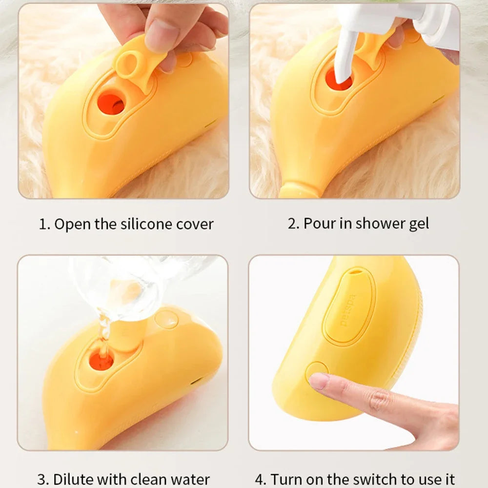 Steam Pet Hair Brush – Gentle Grooming & Massage