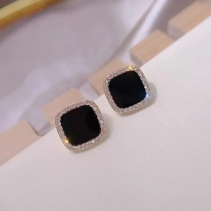 Elegant Women’s Stud Earrings – Assorted Designs with Zircon & Resin