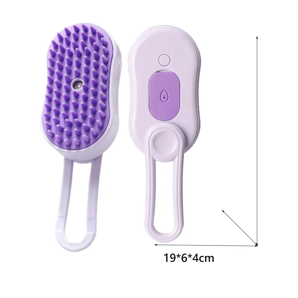 Steam Pet Hair Brush – Gentle Grooming & Massage