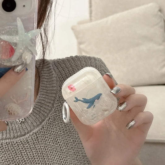Whale & Shell AirPods Case – Ocean-Inspired Elegance
