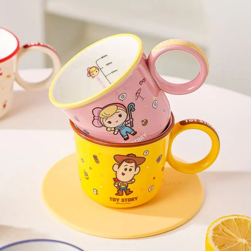 Disney Toy Story Cartoon Mug – Woody, Buzz Lightyear, Shepherdess Cute Kids Cup