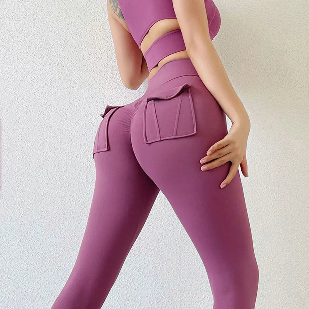 High-Waist Push-Up Gym Leggings with Pockets