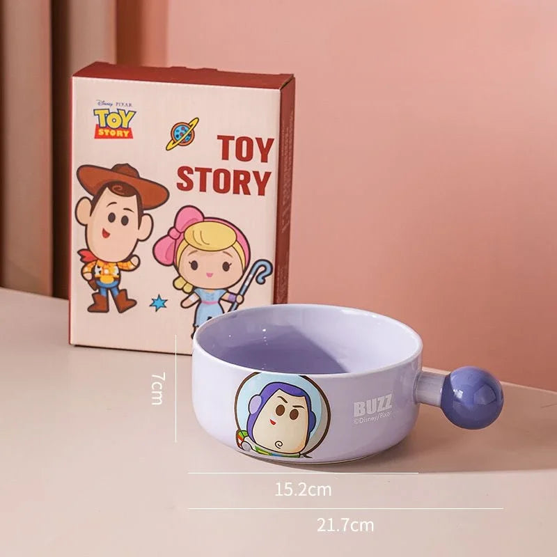 Disney Toy Story Ceramic Bowl with Ball Handle – Woody & Buzz Lightyear Design