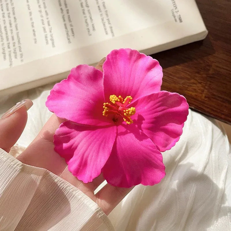 Hawaiian Flower Hair Clip – Plumeria/Hibiscus Summer Hair Accessory