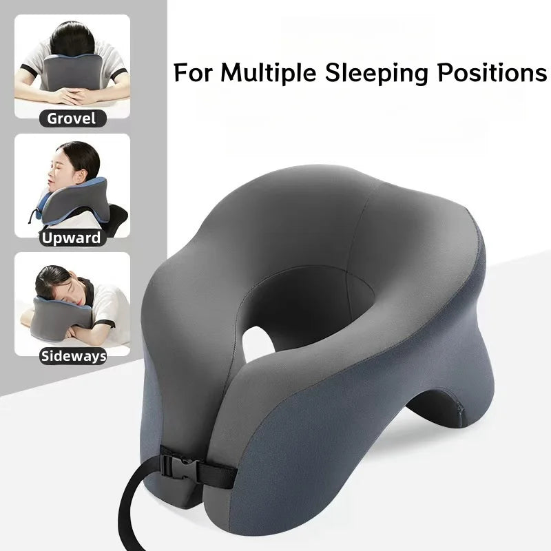 U-Shaped Memory Foam Travel Neck Pillow – Ergonomic Support for Plane, Car & Office