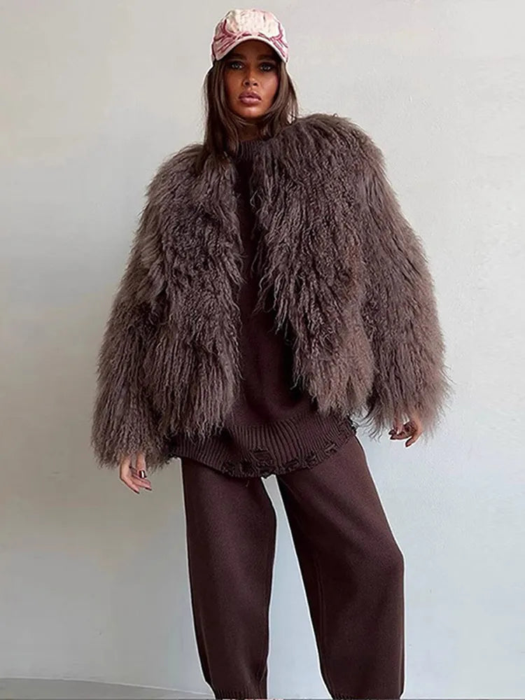 Luxury Winter Faux Fur Jacket – Korean Oversized Trendy Warm Coat