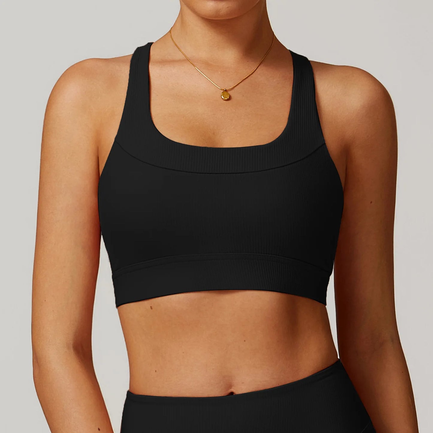 Ribbed Women's Fitness Bra – High Support Yoga & Gym Vest (Multiple Colors)