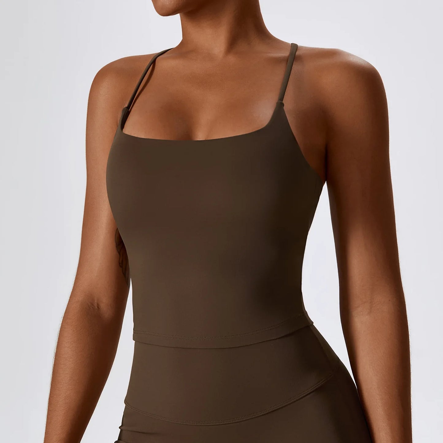 Women's Sleeveless Sports Top – Thin Compression Yoga Crop with Open Back (Available in Multiple Colors)