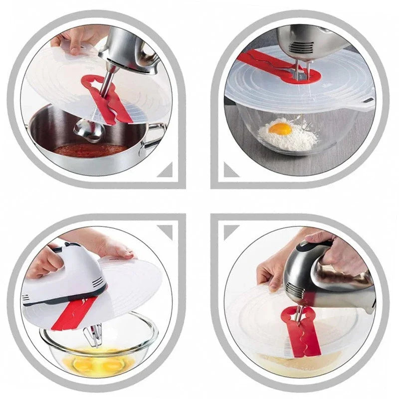 Anti-Splash Silicone Mixing Bowl Cover with Mixer Slot