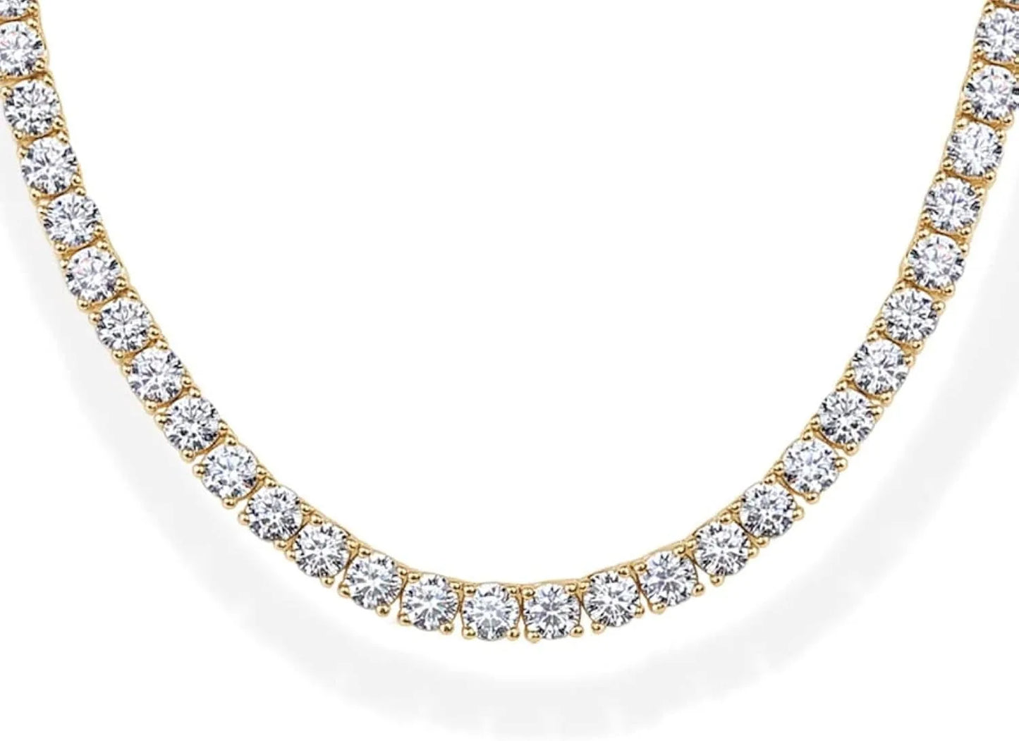 4mm Tennis Chain Necklace – Gold & Silver