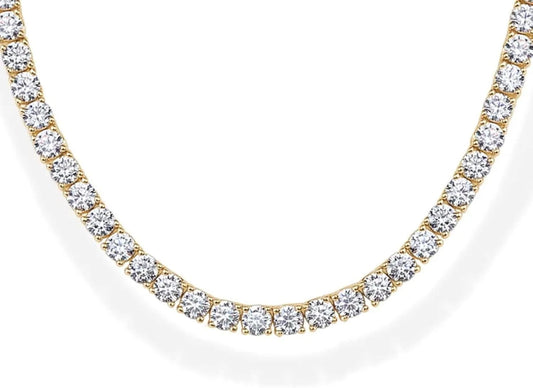 4mm Tennis Chain Necklace – Gold & Silver