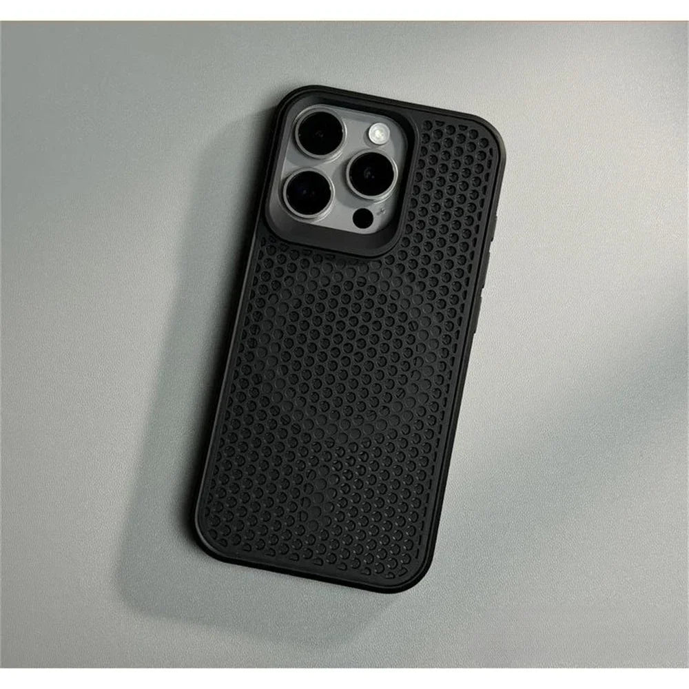 Luxury Matte Heat Dissipation Hole Magsafe Case for iPhone 12 to iPhone 16 Pro Max – Magnetic Wireless Charging PC Hard Cover