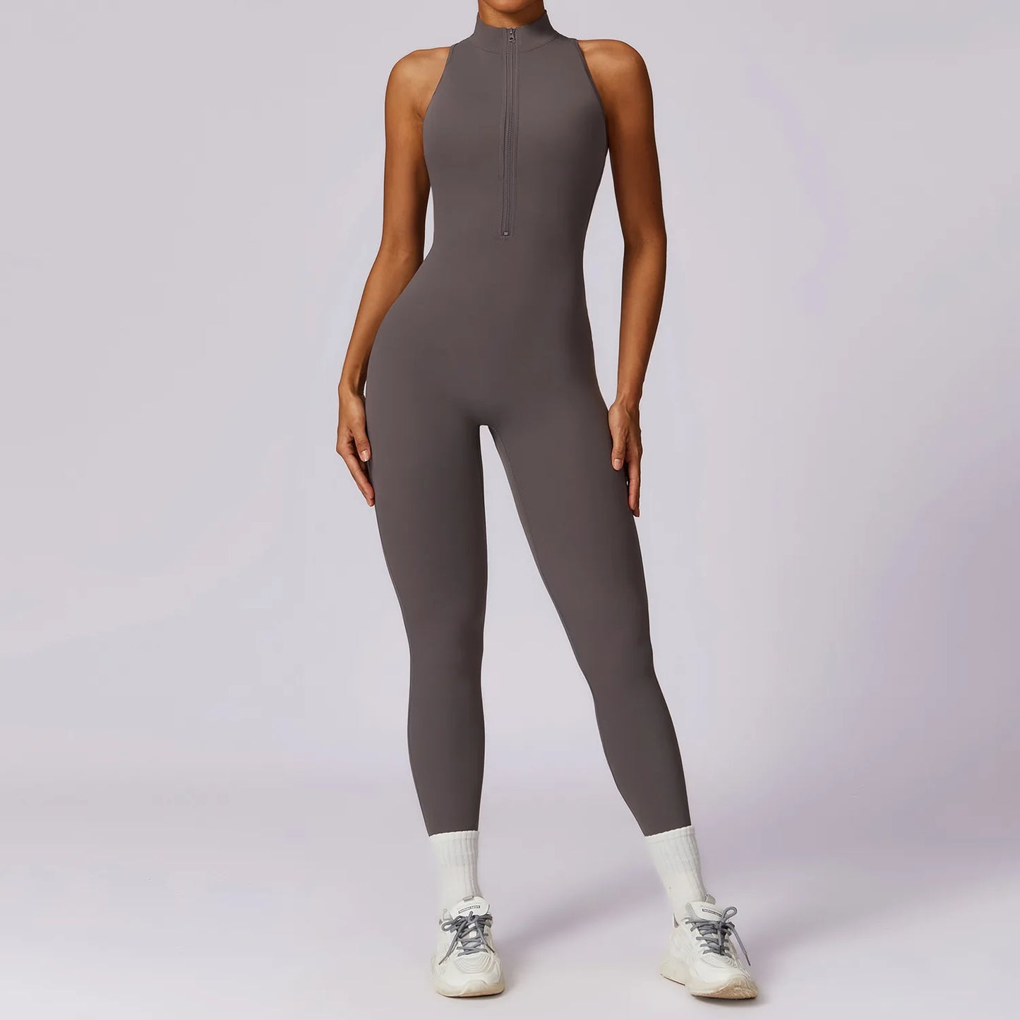Women's Open Back Fitness Jumpsuit – One-Piece Yoga Activewear Bodysuit (Available in Multiple Colors)