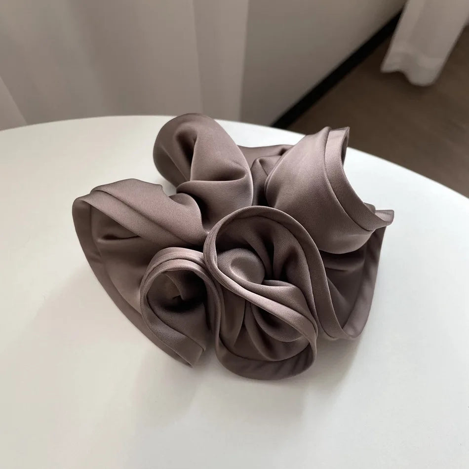 Korean Style Double Satin Silk Scrunchie – High-End Hair Accessory for Women