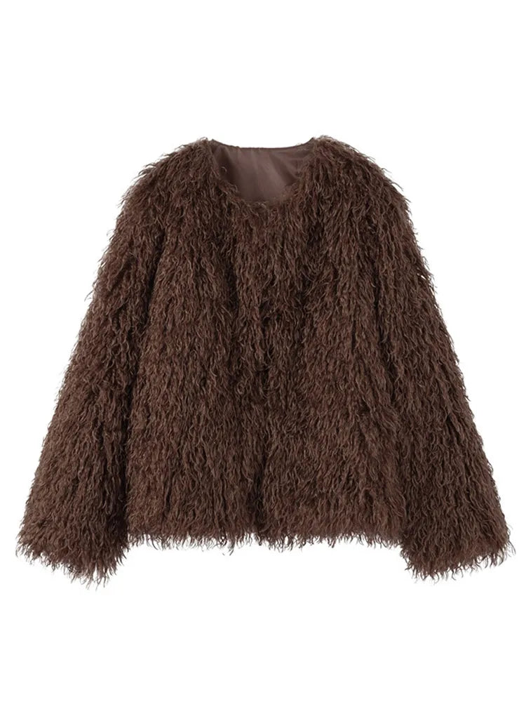 Luxury Winter Faux Fur Jacket – Korean Oversized Trendy Warm Coat