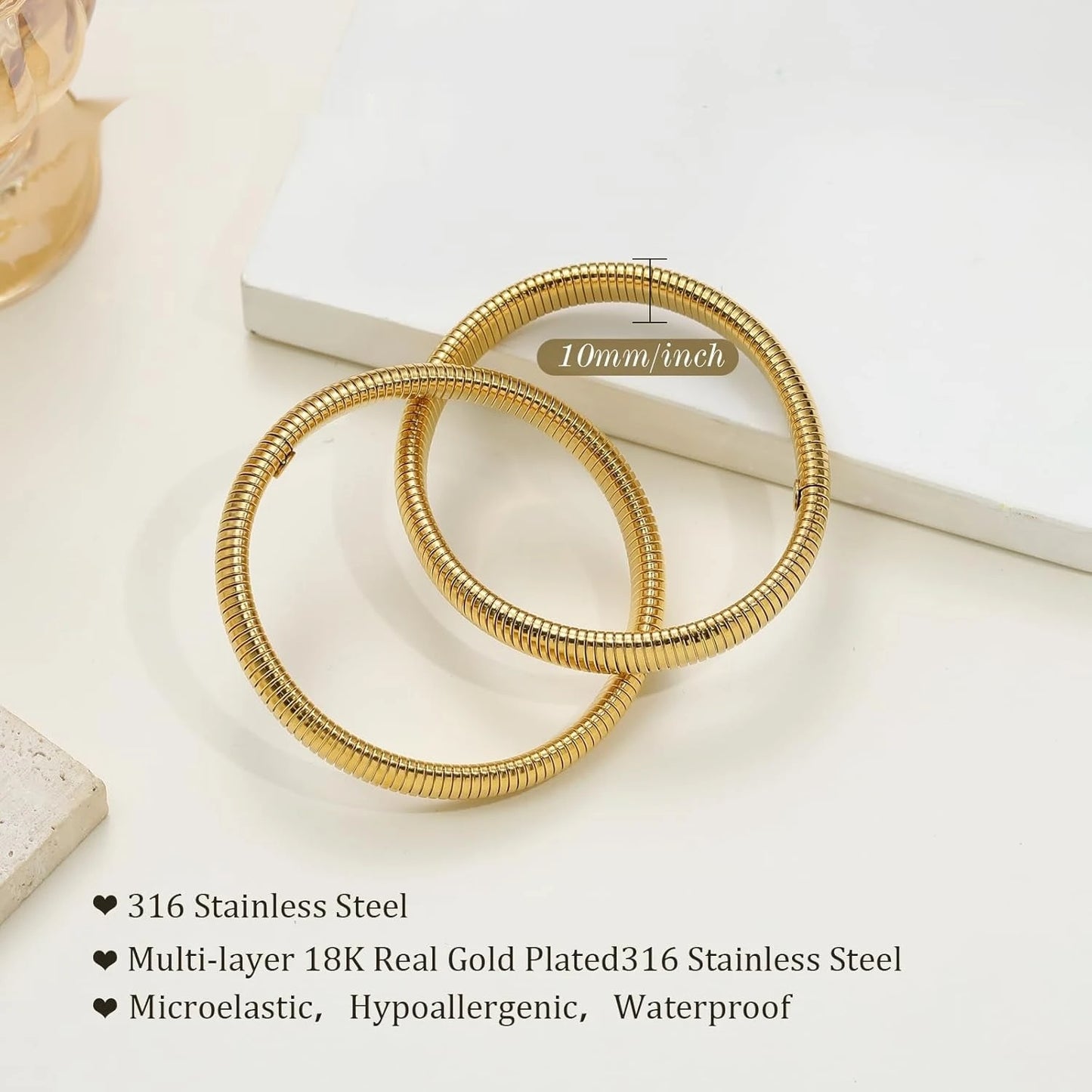 Chunky Gold Bangle Bracelet Set – Multiple Styles
