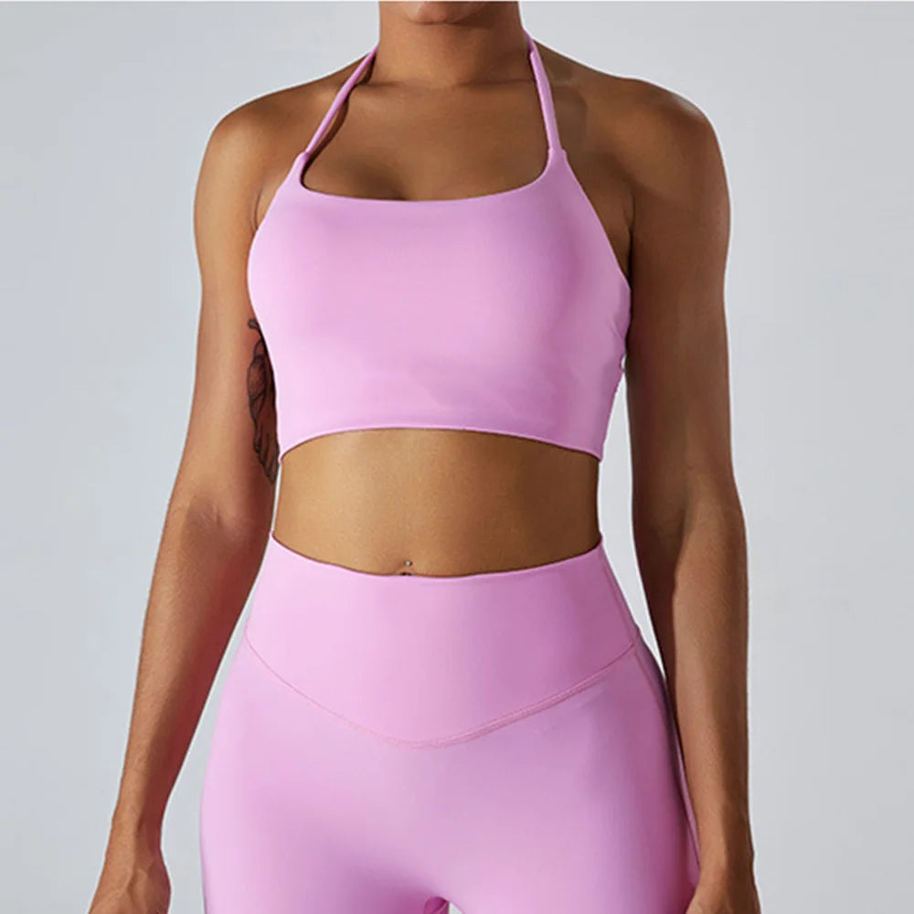Backless Cross Strap Women’s Sports Bra – High Support Fitness & Yoga Bralette (Multi Colors)