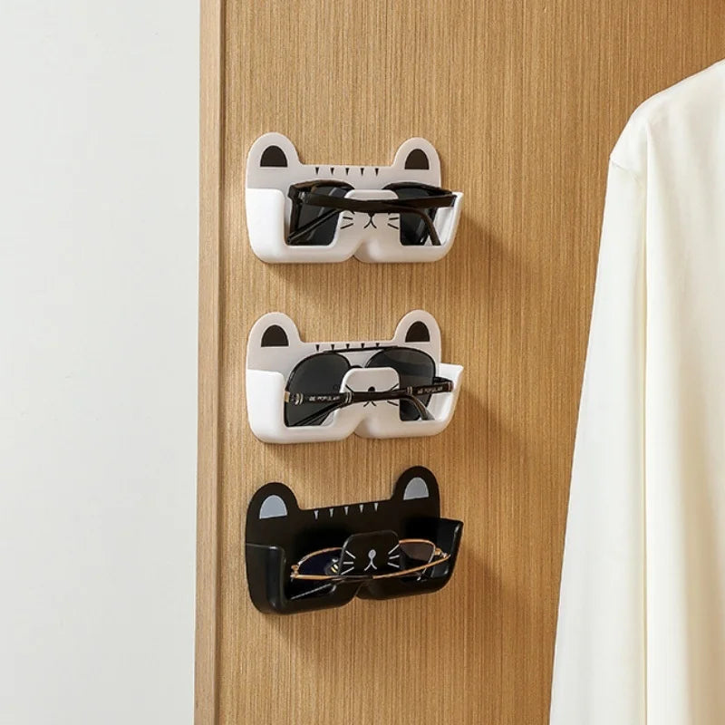 Wall-Mounted Cute Cat Glasses Holder