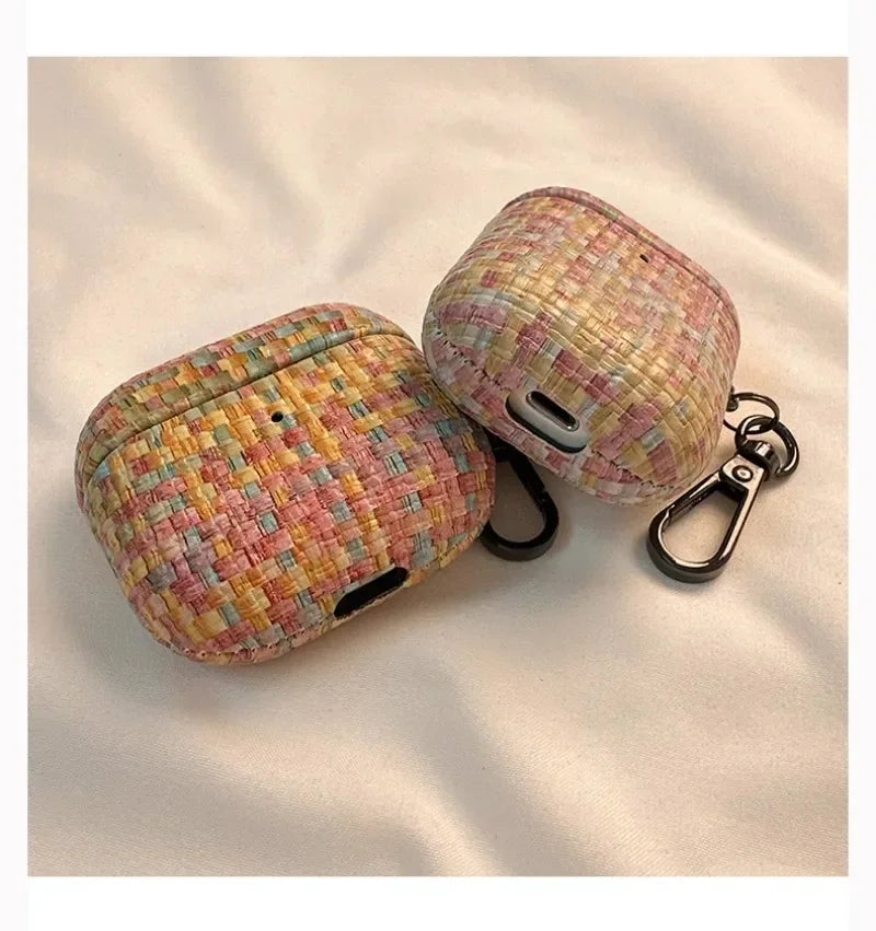 Premium Braided Leather AirPods Case – Handcrafted Elegance
