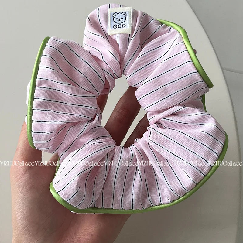 Large Korean Style Scrunchie – Candy Color Hair Tie for Bun or Ponytail