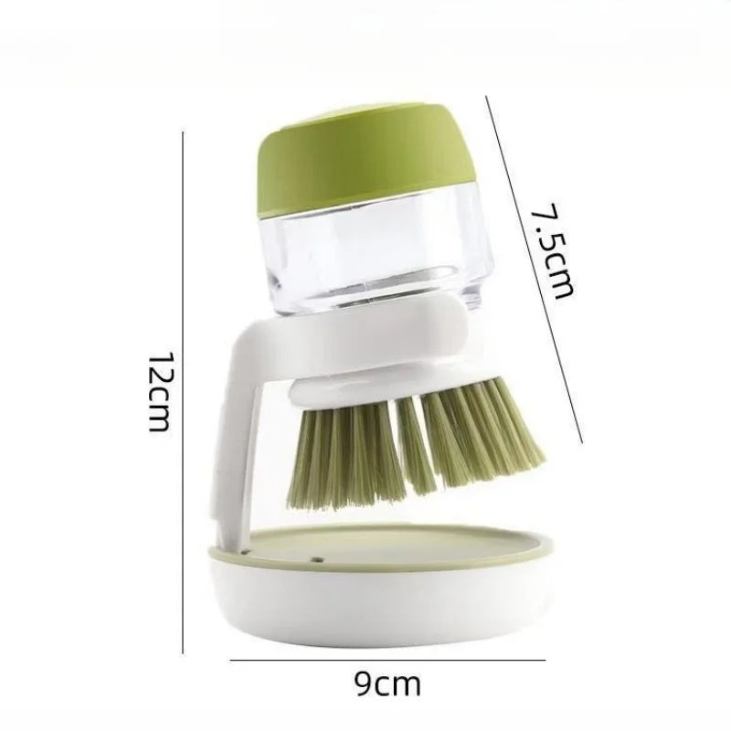 Soap Dispensing Dish Brush – With Holder Base
