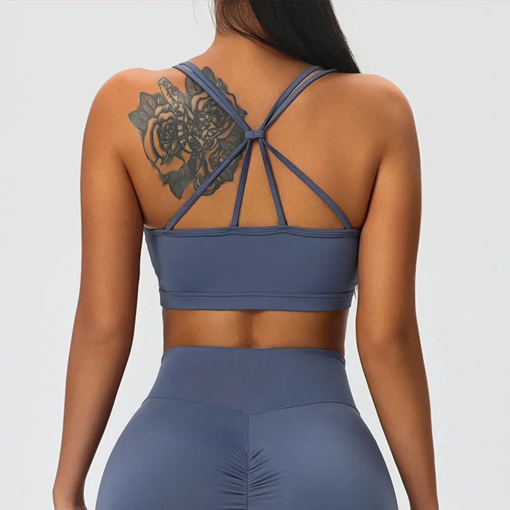 Women’s Cross Back Sports Bra – High Support Fitness Top for Yoga & Gym (Multi Colors)