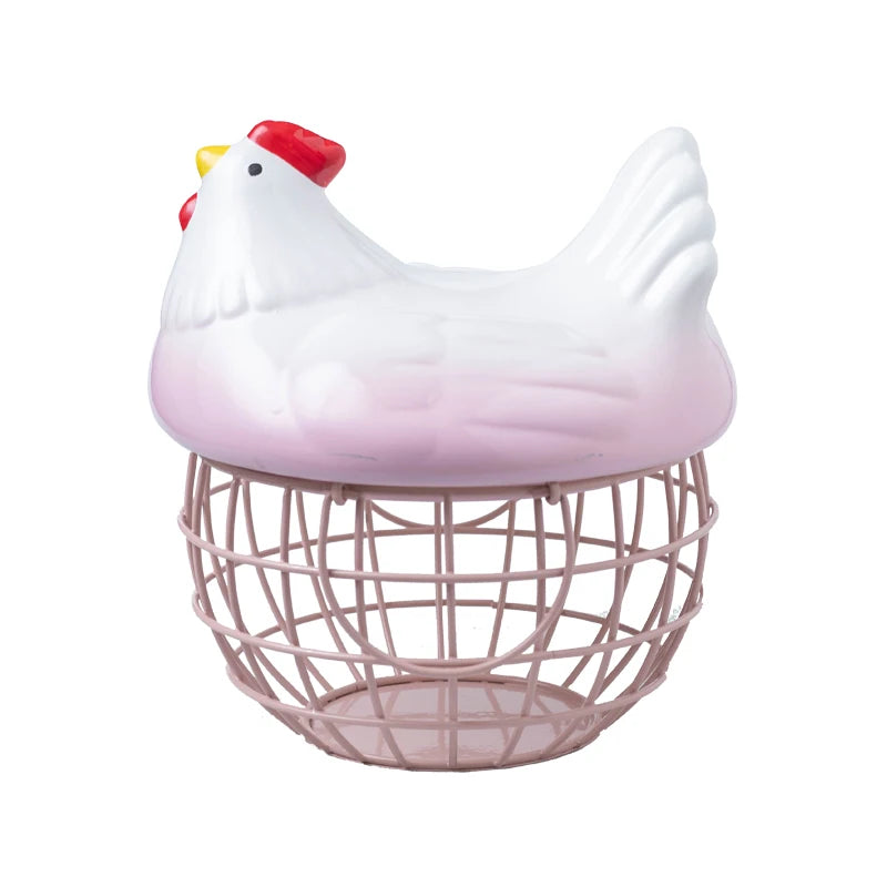 Ceramic Chicken Egg Basket