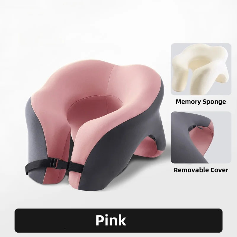 U-Shaped Memory Foam Travel Neck Pillow – Ergonomic Support for Plane, Car & Office