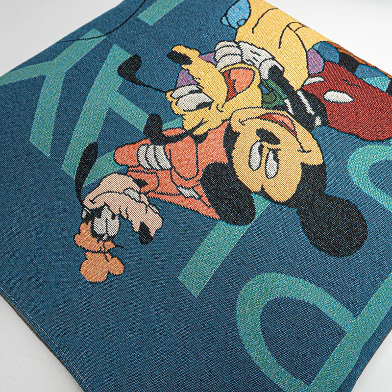 Mickey Embroidered Canvas Shoulder Bag – Youthful, Spacious & Trendy