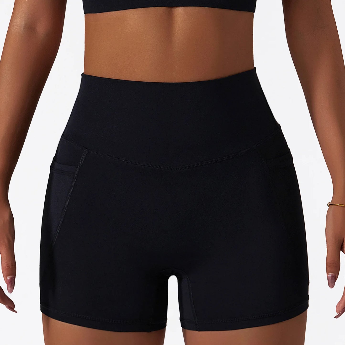 High-Waist Summer Gym Shorts with Pockets – Multi Colors