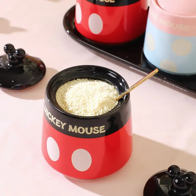 Cartoon Mickey/Minnie Seasoning Jar with Spoon