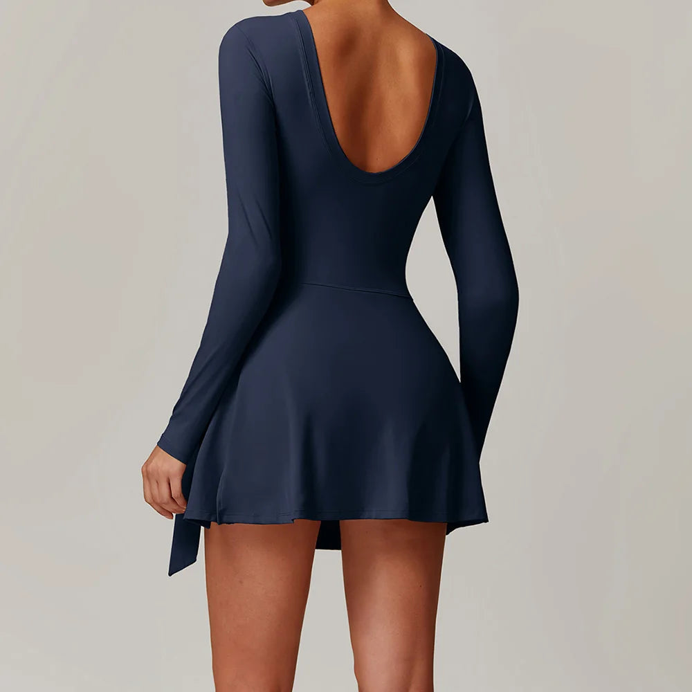 Women's Long Sleeve Yoga Jumpsuit – One-Piece Athletic Bodysuit (Available in Multiple Colors)