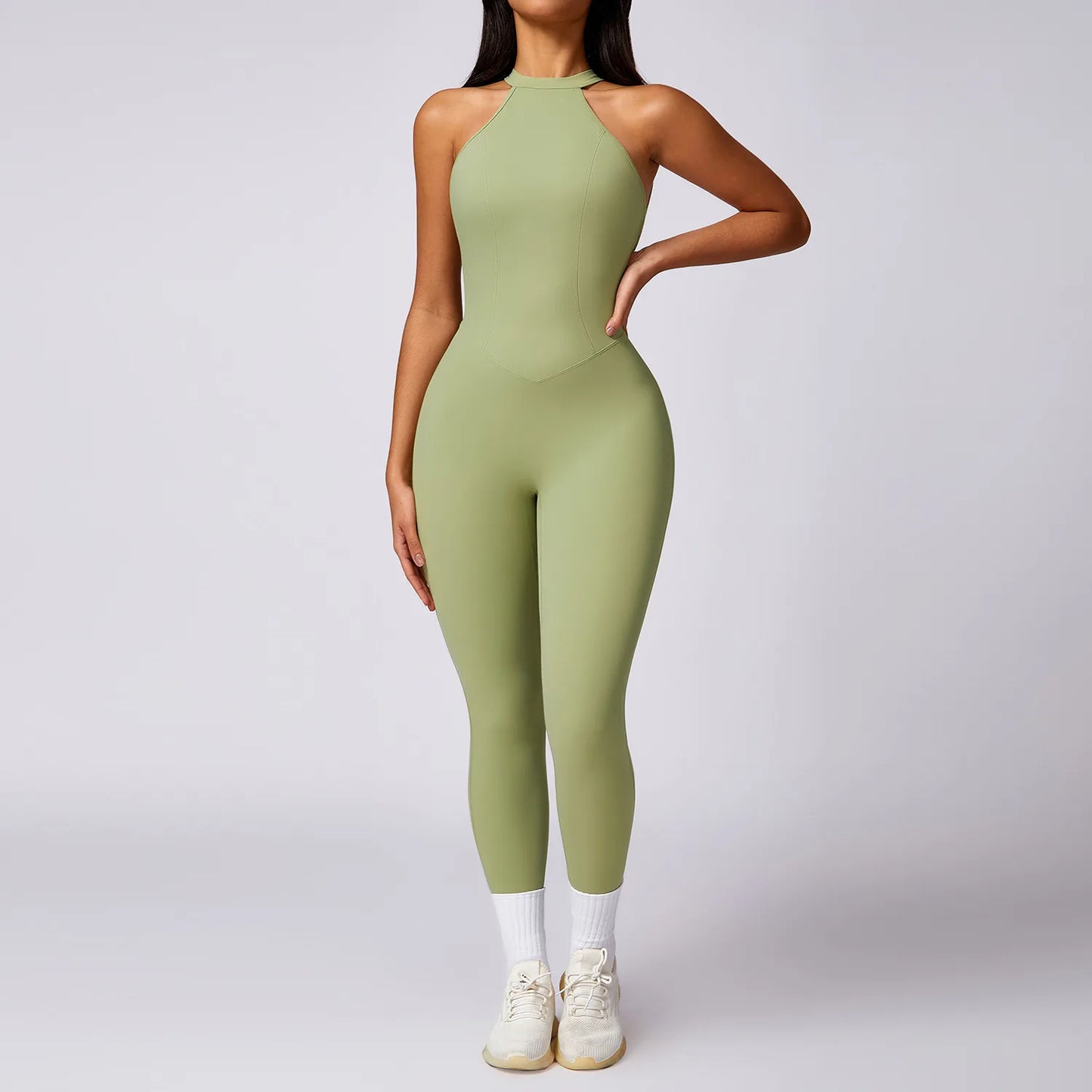 Women’s Scrunch Butt Gym Jumpsuit – High Stretch Yoga Romper for Training & Workout